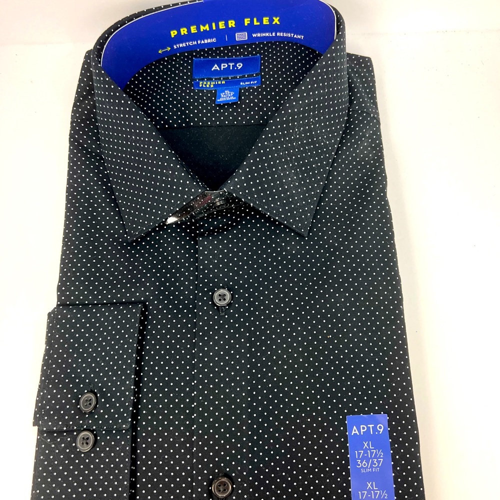 APT 9 black polkadot dress shirt